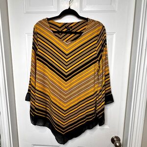 Alfani Women's Striped Yellow Black Top Size Large